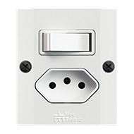 Mectronic Milleniun Conjunto Sobrepor Interruptor Simples + Tomada 2P+T 10A/250V 39114