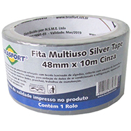 Fita Silver Tape Multiuso  48mm X 10M  Cinza