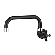 Torneira Cozinha Parede Bica Horizontal Marujá Preta